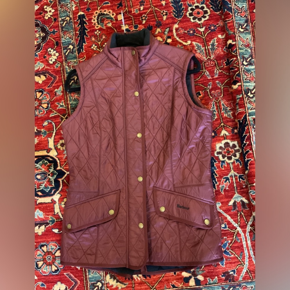 Barbour Women's Quilted Vest Burgundy 8
